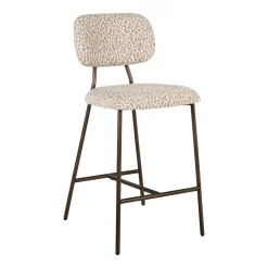 Richmond Interiors Barstoel Xenia Leopard stof, kleur (zithoogte 66cm)* Barkruk Met Rugleuning