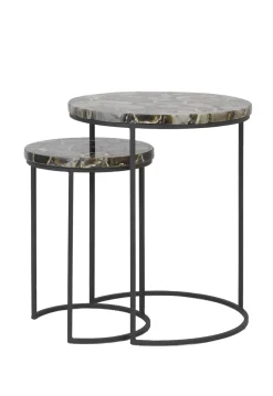 Light & Living Bijzettafel Axat Set van 2 stuks* Bijzettafels Set|Ronde Bijzettafel