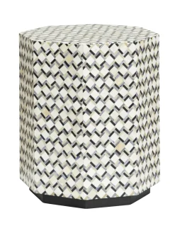 Tower Living Bijzettafel Brendola Bone inlay, 45 x 45cm* Ronde Bijzettafel