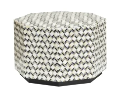 Tower Living Bijzettafel Brendola Bone inlay, 60 x 60cm* Ronde Bijzettafel