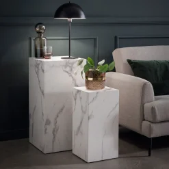Artistiq Living Bijzettafel Christana Set van 2 stuks, Marmerlook* Zwarte Bijzettafel|Bijzettafels Set
