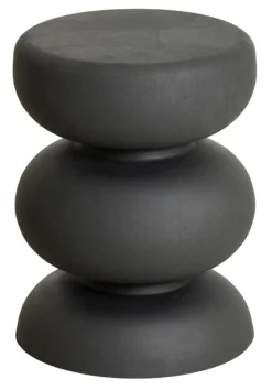 Light & Living Bijzettafel Kobodo 35cm* Zwarte Bijzettafel|Ronde Bijzettafel