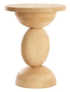 Light & Living Bijzettafel Mirto Mangohout, 40cm* Ronde Bijzettafel