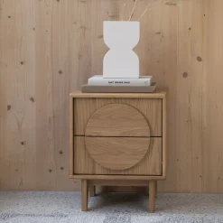 Zuiver Bijzettafel/Nachtkastje Groove Hout, Met 2 laden* Nachtkastjes|Nachtkastjes