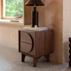 Zuiver Bijzettafel/Nachtkastje Groove Hout, Met 2 laden* Nachtkastjes|Nachtkastjes