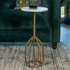 Dutchbone Bijzettafel Salerno Marmer* Ronde Bijzettafel