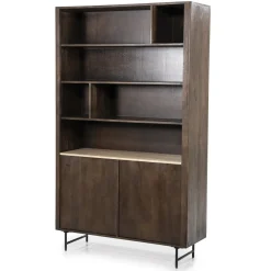 Eleonora Boekenkast Lio Mangohout en Travertin, 200 x 120cm* Boekenkasten