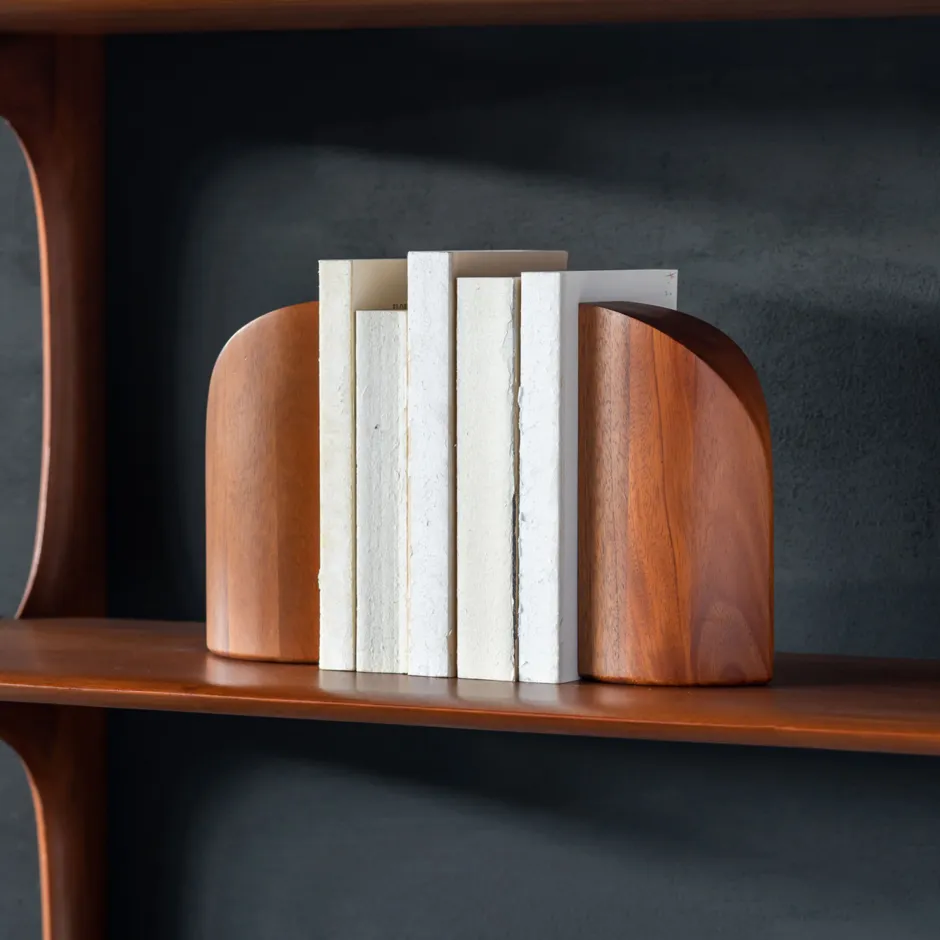 Ethnicraft Boekenstandaard PI Hout, Set van 2 stuks* Tijdschriftenhouders