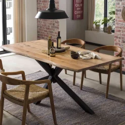 Artistiq Living Boomstam Eettafel Raynaldo Acaciahout, kleur Zwart* Rechte Eettafel