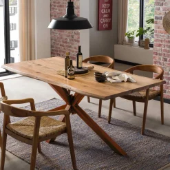 Artistiq Living Boomstam Eettafel Raynaldo Acaciahout, kleur* Rechte Eettafel