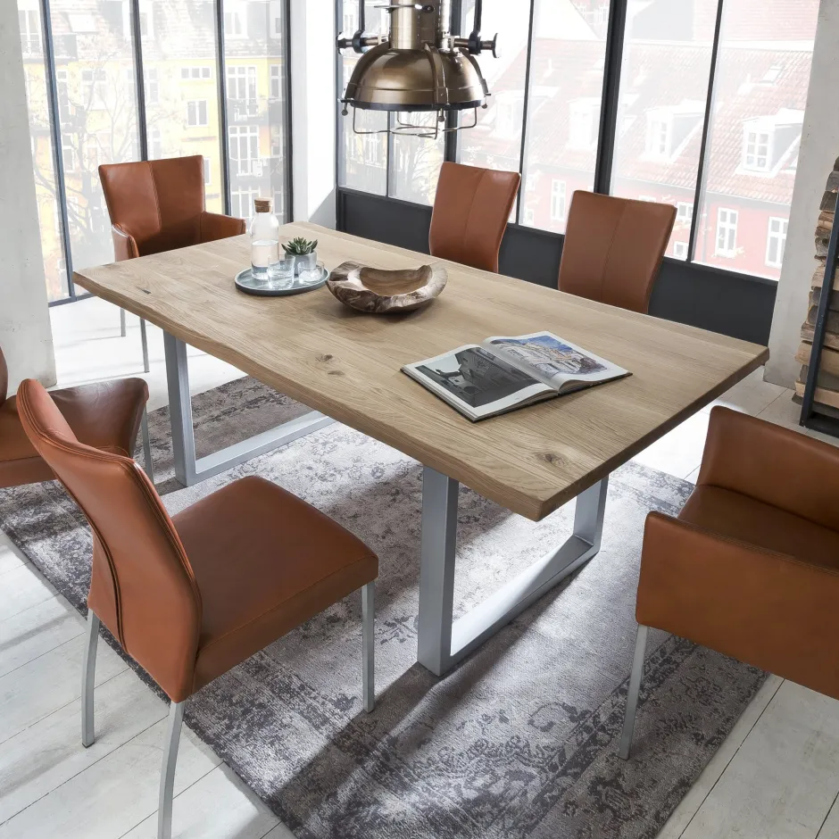 Artistiq Living Boomstam Eettafel Serjio Eikenhout, 120 x 80cm* Rechte Eettafel