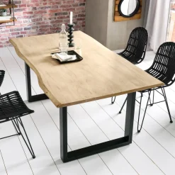 Artistiq Living Boomstam Eettafel Tinata Acaciahout, kleur Naturel* Rechte Eettafel
