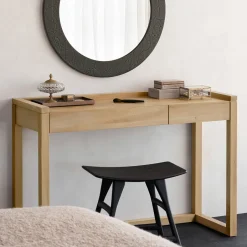 Ethnicraft Bureau Frame Geolied Eikenhout, 120 x 43cm, kleur Naturel* Bureaus