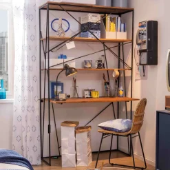 Tom Tailor Bureau/Wandkast Nikcole Mangohout en metaal, 202 x 120cm* Bureaus