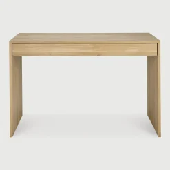 Ethnicraft Bureau Wave Geolied Eikenhout, 120 x 60cm, kleur Naturel* Bureaus