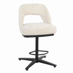 Tower Living Draaibare Barkruk Caldes Geweven stof (zithoogte 68cm)* Barkruk Met Rugleuning