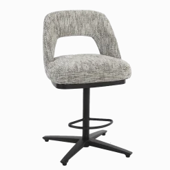Tower Living Draaibare Barkruk Caldes Geweven stof (zithoogte 68cm)* Barkruk Met Rugleuning