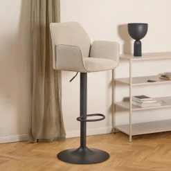 Bendt Draaibare Barkruk Dantrell Structuurstof, kleur (zithoogte 65-85cm)* Barkruk Met Rugleuning|Barkruk Verstelbaar