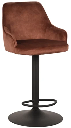 LABEL51 Draaibare Barkruk Fender Velvet (zithoogte 64-84cm)* Barkruk Met Rugleuning|Barkruk Verstelbaar