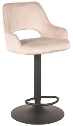 LABEL51 Draaibare Barkruk Fer Velvet (zithoogte 64-84cm)* Barkruk Met Rugleuning|Barkruk Verstelbaar