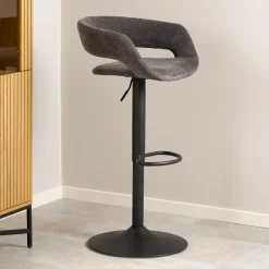 Bendt Draaibare Barkruk Pia Chenille (zithoogte 59-80cm)* Barkruk Met Rugleuning|Barkruk Verstelbaar