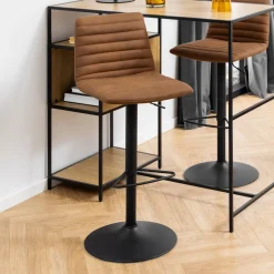 Bendt Draaibare Barkruk Yordy PU (zithoogte 60.5-82cm)* Barkruk Met Rugleuning|Barkruk Verstelbaar