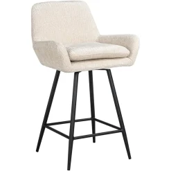Richmond Interiors Draaibare Barstoel Linsey Chenille (zithoogte 68cm)* Barkruk Met Rugleuning