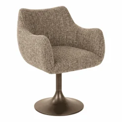 Richmond Interiors Draaibare Eetkamerstoel Aldo Tweed stof, kleur* Draaibare Eetkamerstoelen|Eetkamerstoelen Met Armleuning