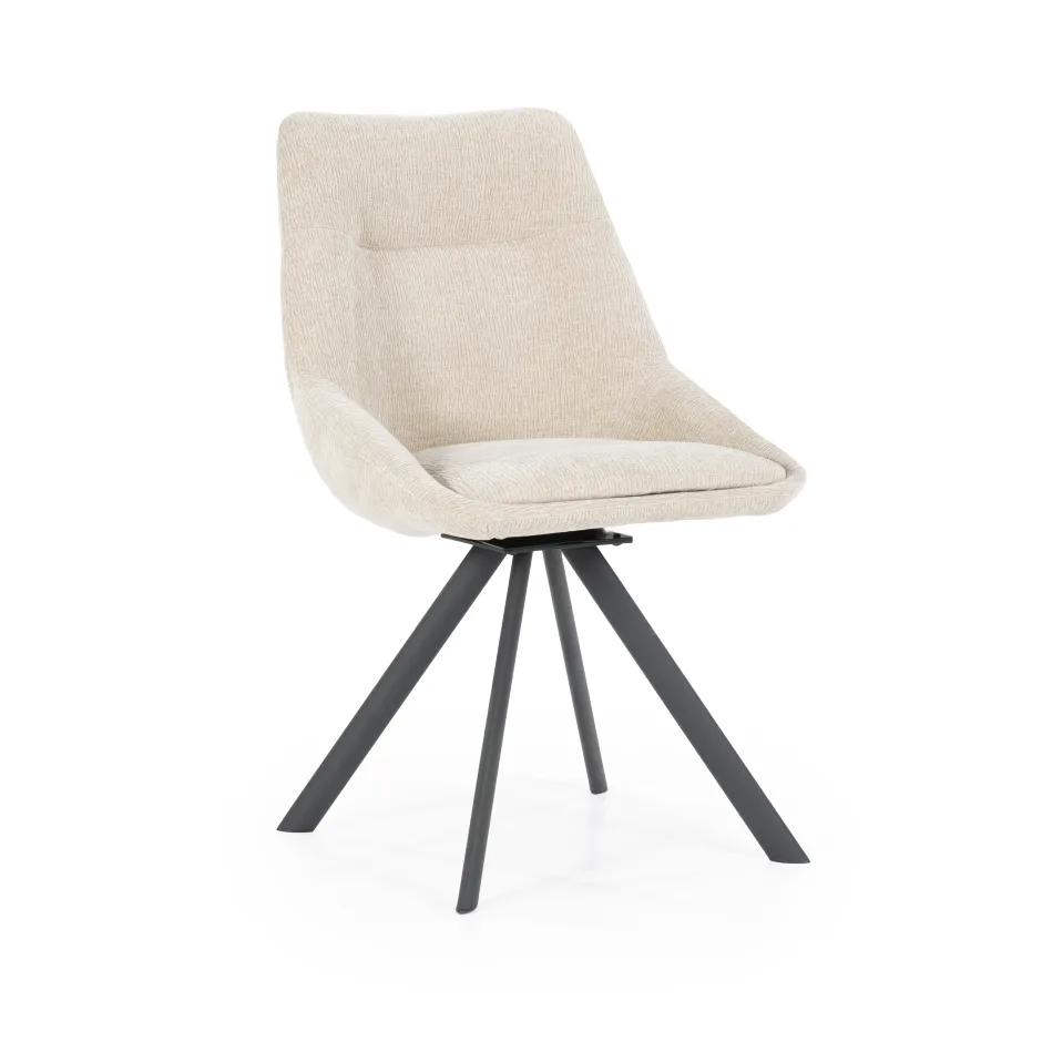 By-Boo Draaibare Eetkamerstoel Bliss* Beige Eetkamerstoelen|Draaibare Eetkamerstoelen