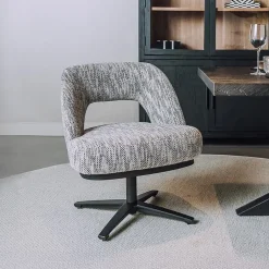 Tower Living Draaibare Eetkamerstoel Caldes Lounge* Draaibare Eetkamerstoelen|Eetkamerstoelen Zonder Armleuning