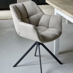 Rivièra Maison Draaibare Eetkamerstoel Carnaby kleur* Beige Eetkamerstoelen|Draaibare Eetkamerstoelen
