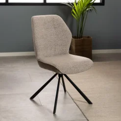 Bendt Draaibare Eetkamerstoel Chandler Bouclé* Beige Eetkamerstoelen|Eetkamerstoelen Bouclé / Teddy