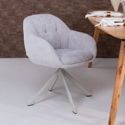 Kave Home Draaibare Eetkamerstoel Dorina Chenille* Chenille Eetkamerstoelen|Draaibare Eetkamerstoelen