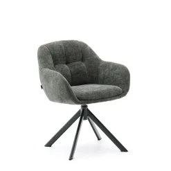 Kave Home Draaibare Eetkamerstoel Dorina Chenille* Chenille Eetkamerstoelen|Draaibare Eetkamerstoelen