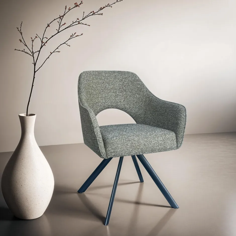 Livingfurn Draaibare Eetkamerstoel Helen* Draaibare Eetkamerstoelen|Eetkamerstoelen Met Armleuning