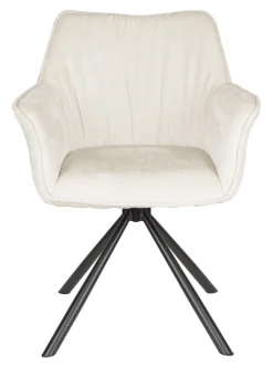 ZILT Draaibare Eetkamerstoel Jahmar Chenille, kleur* Chenille Eetkamerstoelen|Beige Eetkamerstoelen