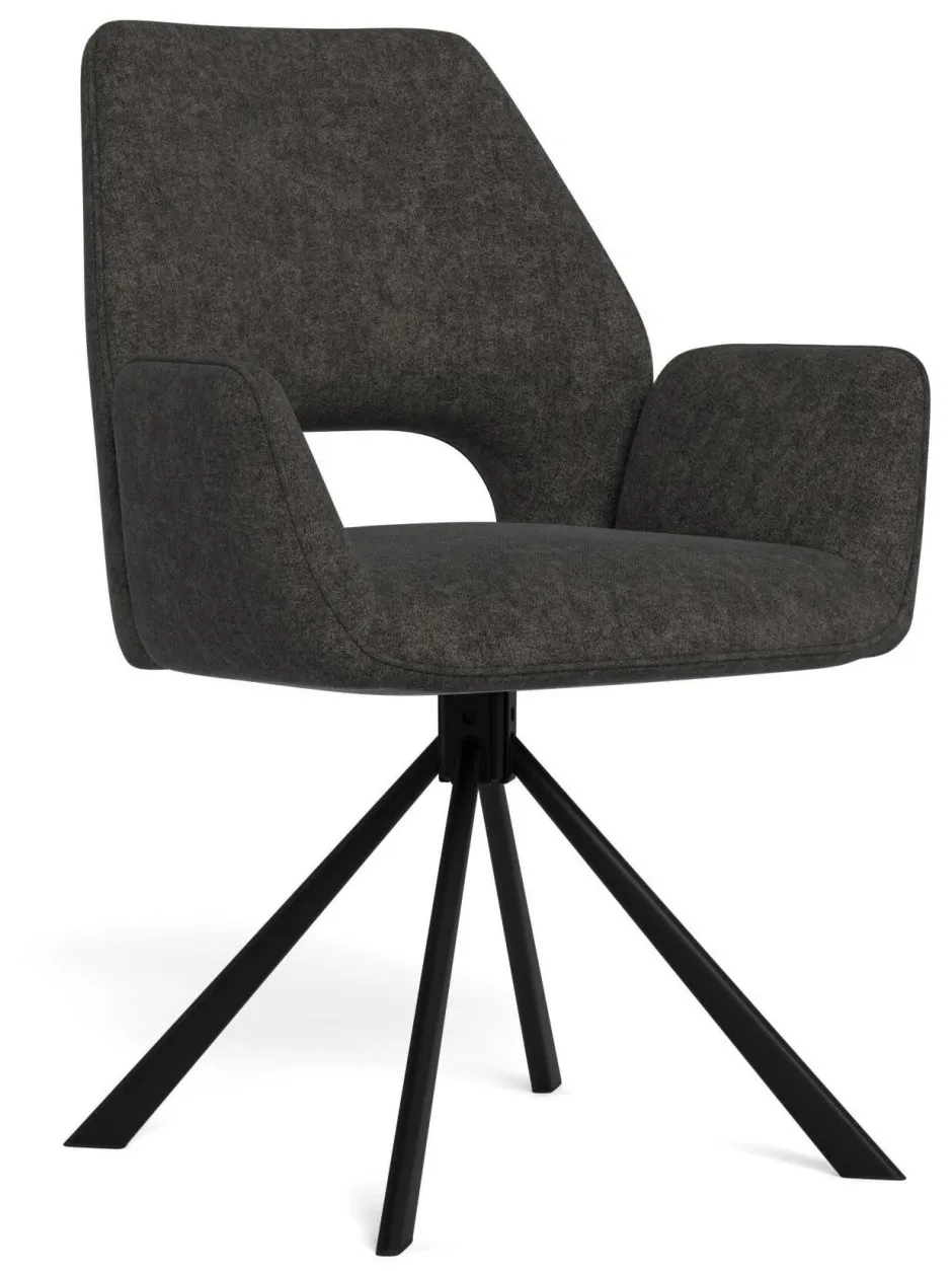 Bendt Draaibare Eetkamerstoel Jessen Chenille* Chenille Eetkamerstoelen|Draaibare Eetkamerstoelen