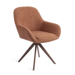 Jesper Home Draaibare Eetkamerstoel Kushi Turn Brown* Beige Eetkamerstoelen|Draaibare Eetkamerstoelen