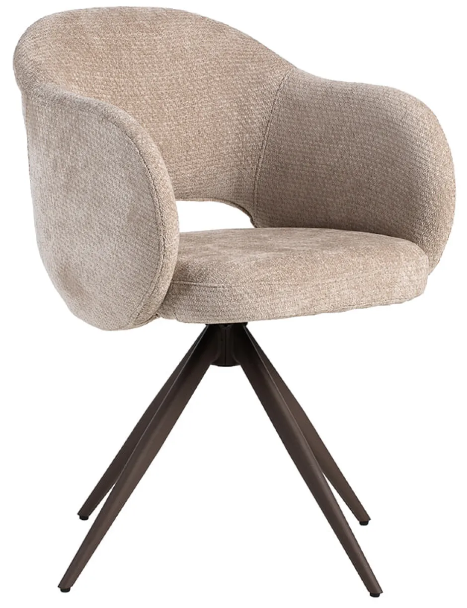 LABEL51 Draaibare Eetkamerstoel Lela Elite stof* Draaibare Eetkamerstoelen|Eetkamerstoelen Met Armleuning