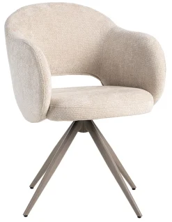 LABEL51 Draaibare Eetkamerstoel Lela Elite stof* Draaibare Eetkamerstoelen|Eetkamerstoelen Met Armleuning