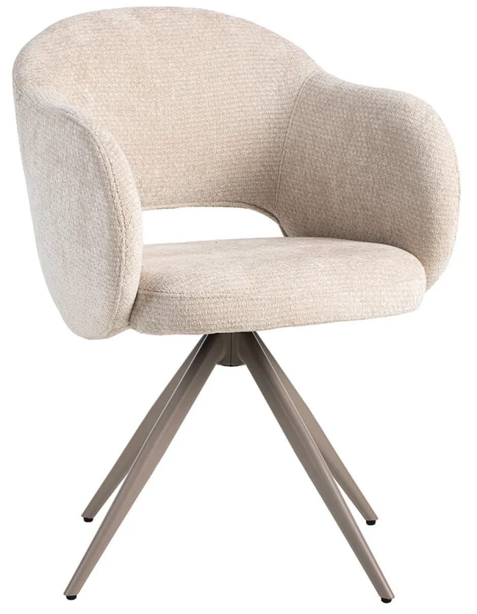 LABEL51 Draaibare Eetkamerstoel Lela Elite stof* Draaibare Eetkamerstoelen|Eetkamerstoelen Met Armleuning