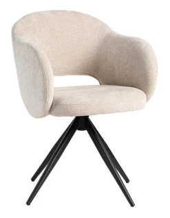 LABEL51 Draaibare Eetkamerstoel Lela Elite stof* Draaibare Eetkamerstoelen|Eetkamerstoelen Met Armleuning