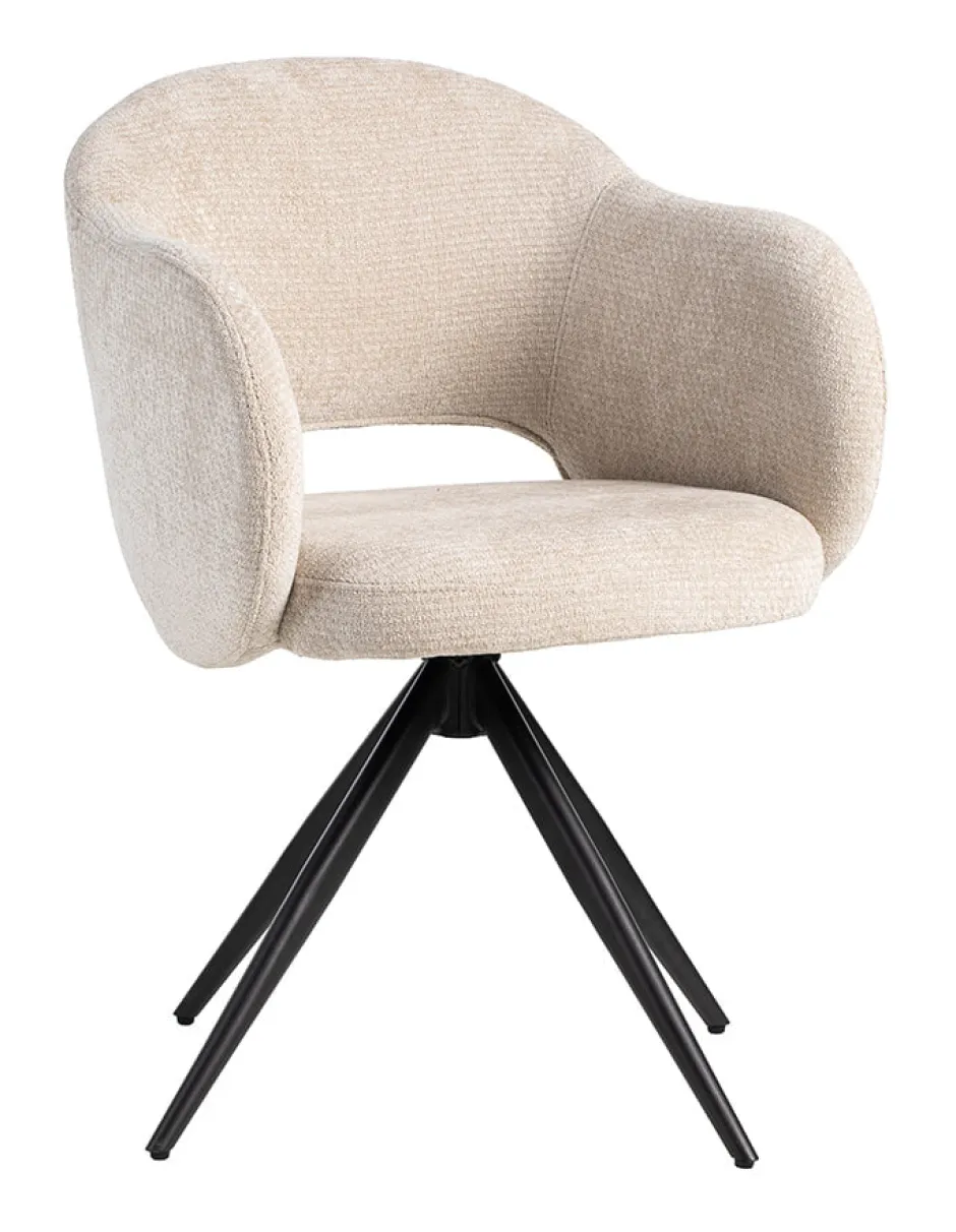 LABEL51 Draaibare Eetkamerstoel Lela Elite stof* Draaibare Eetkamerstoelen|Eetkamerstoelen Met Armleuning