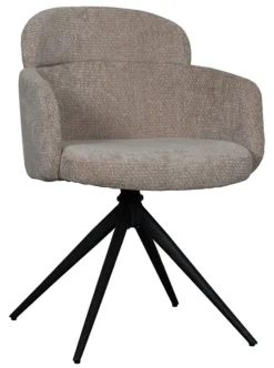 LABEL51 Draaibare Eetkamerstoel Levi Elite stof* Draaibare Eetkamerstoelen|Eetkamerstoelen Met Armleuning