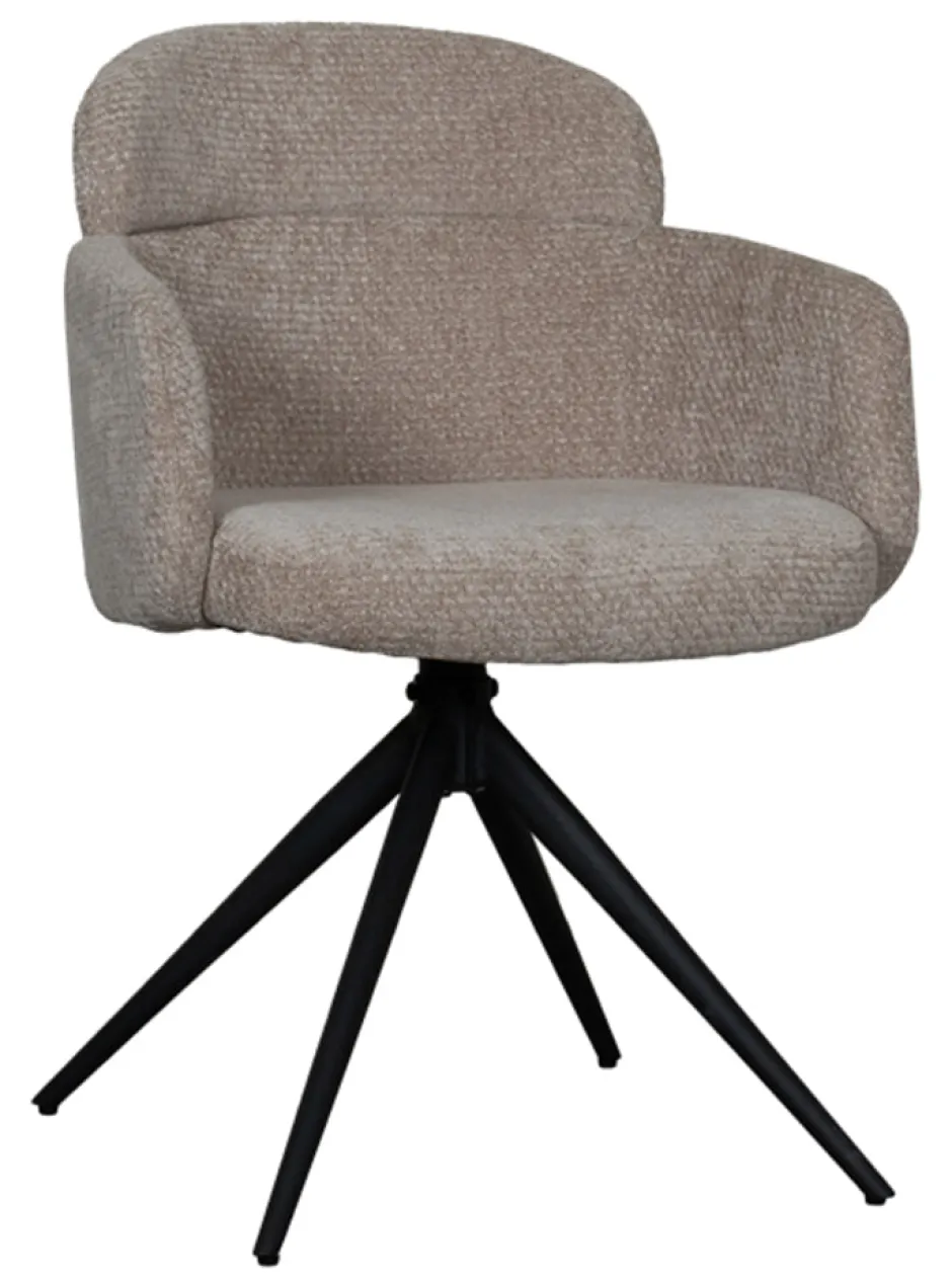 LABEL51 Draaibare Eetkamerstoel Levi Elite stof* Draaibare Eetkamerstoelen|Eetkamerstoelen Met Armleuning