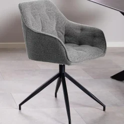 Bendt Draaibare Eetkamerstoel Loren Bouclé* Eetkamerstoelen Bouclé / Teddy|Draaibare Eetkamerstoelen