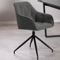 Bendt Draaibare Eetkamerstoel Loren Bouclé* Eetkamerstoelen Bouclé / Teddy|Draaibare Eetkamerstoelen