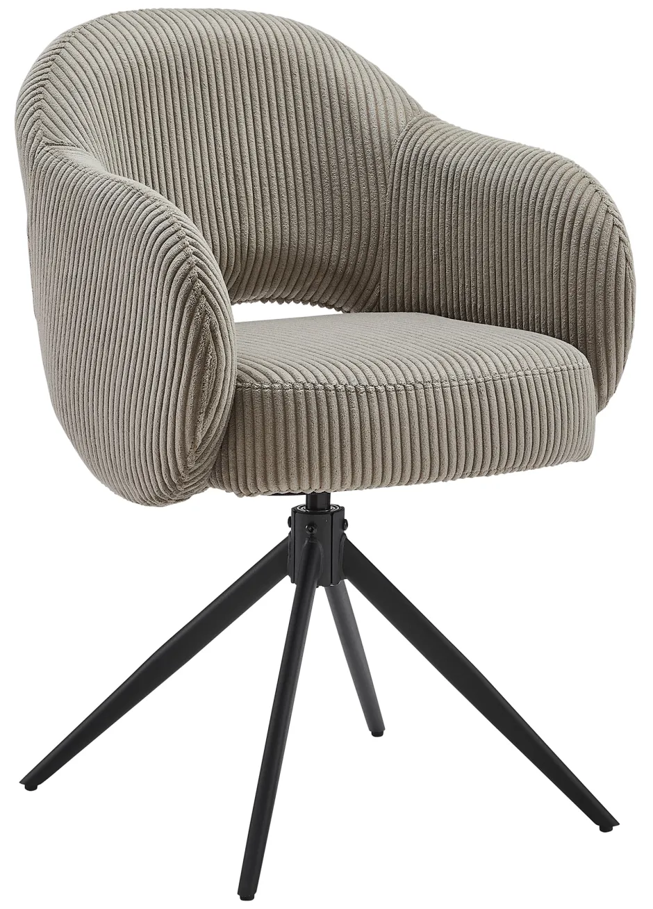 Artistiq Living Draaibare Eetkamerstoel Melodee Ribstof* Eetkamerstoelen Met Armleuning