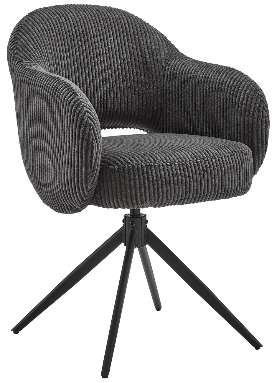 Artistiq Living Draaibare Eetkamerstoel Melodee Ribstof* Eetkamerstoelen Met Armleuning