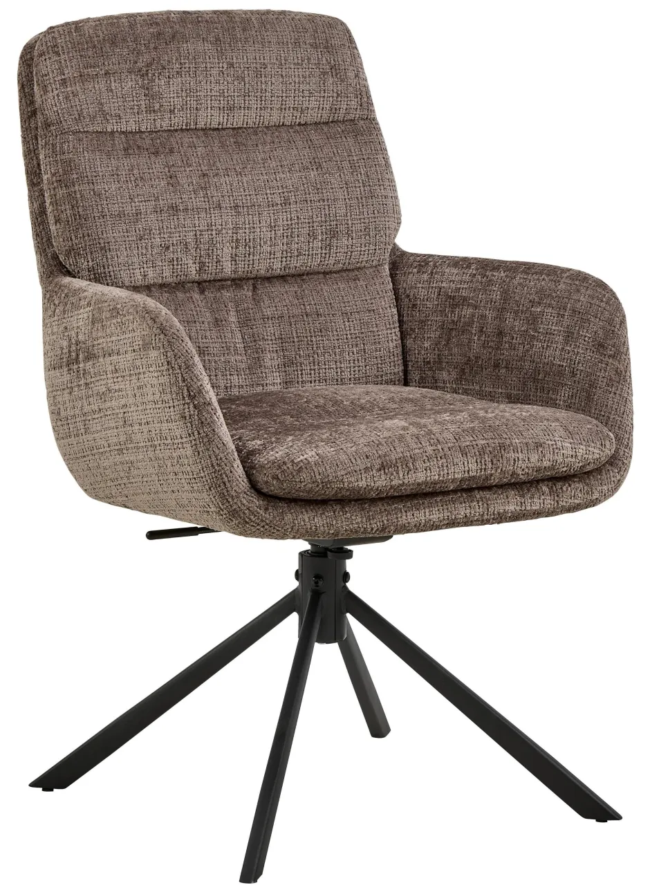 Bendt Draaibare Eetkamerstoel Pamla Chenille* Chenille Eetkamerstoelen|Beige Eetkamerstoelen